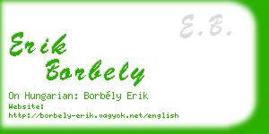 erik borbely business card