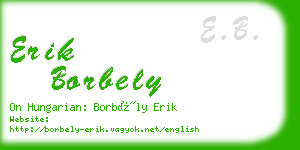 erik borbely business card